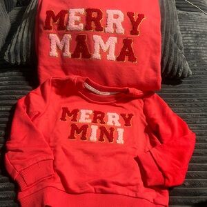Name: Merry Mama & Mini Chenille Crew Set